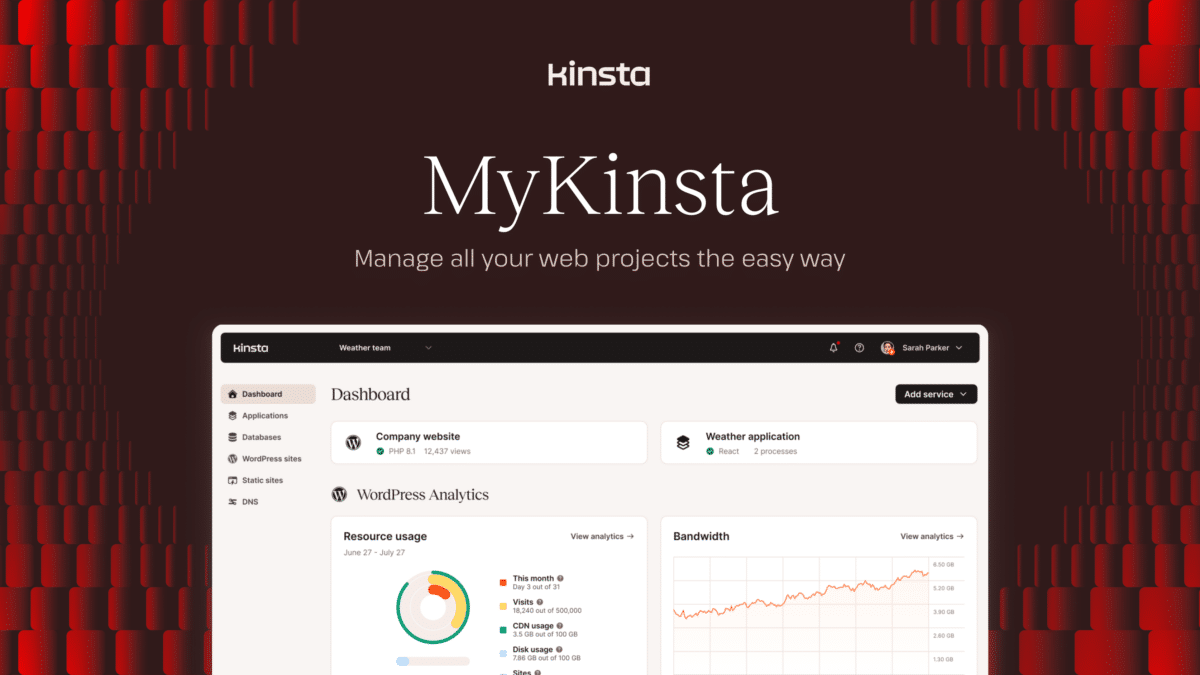 Kinsta Dashboard
